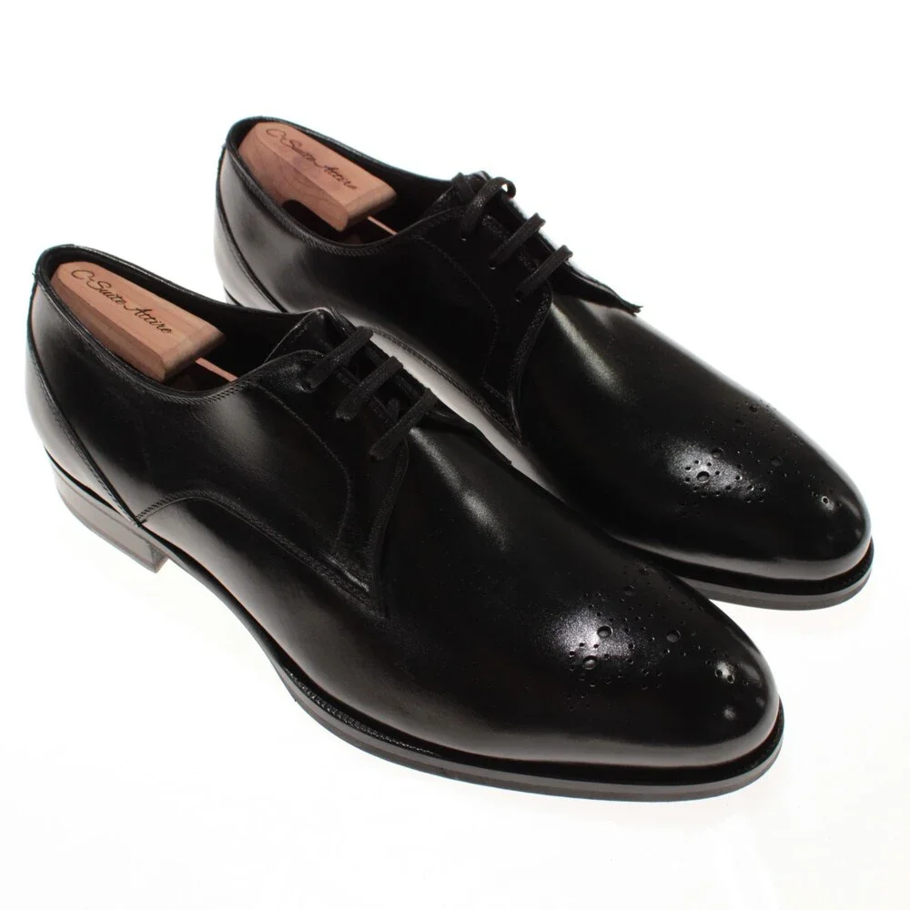 Pastori NWOB Chlorus Lace Up Derby Dress Shoes Size 9 US in Black Leather